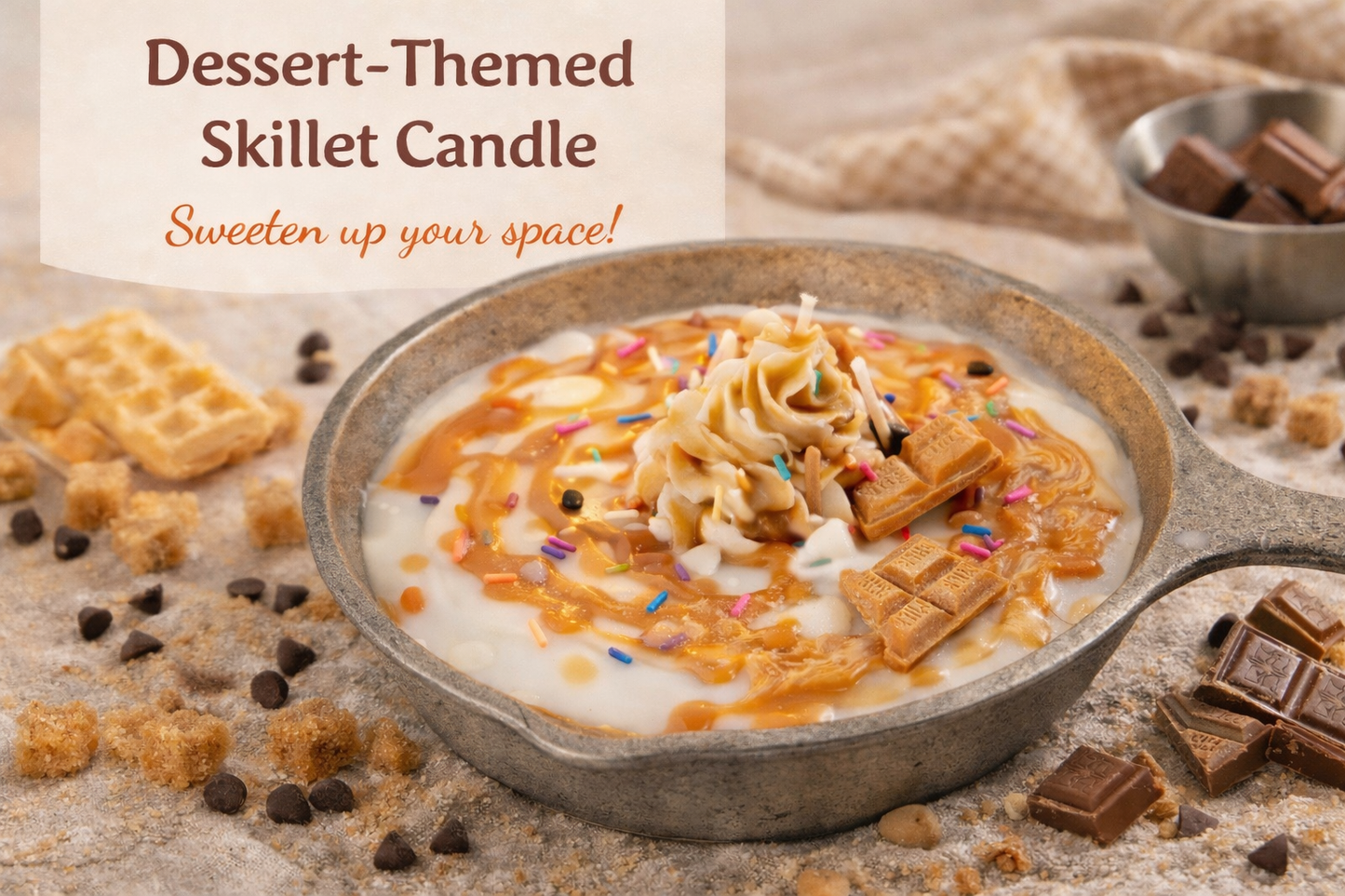 Caramel Drizzle Skillet Candle