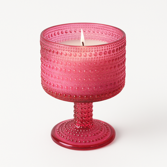 Peppermint Pink Flower Candle